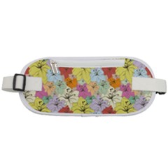 Abstract Flowers And Circle Rounded Waist Pouch by DinzDas