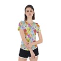 Abstract Flowers And Circle Back Cut Out Sport Tee View2