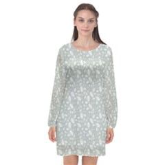 Abstract Flowers And Circle Long Sleeve Chiffon Shift Dress  by DinzDas