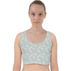 Abstract Flowers And Circle Velvet Racer Back Crop Top by DinzDas