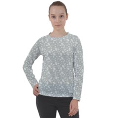 Abstract Flowers And Circle Women s Long Sleeve Raglan Tee