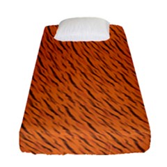 Animal Skin - Lion And Orange Skinnes Animals - Savannah And Africa Fitted Sheet (single Size) by DinzDas