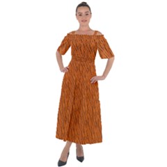 Animal Skin - Lion And Orange Skinnes Animals - Savannah And Africa Shoulder Straps Boho Maxi Dress  by DinzDas