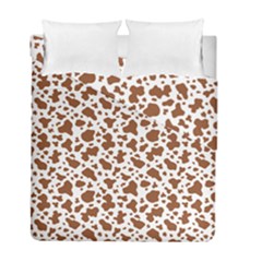 Animal Skin - Brown Cows Are Funny And Brown And White Duvet Cover Double Side (full/ Double Size) by DinzDas