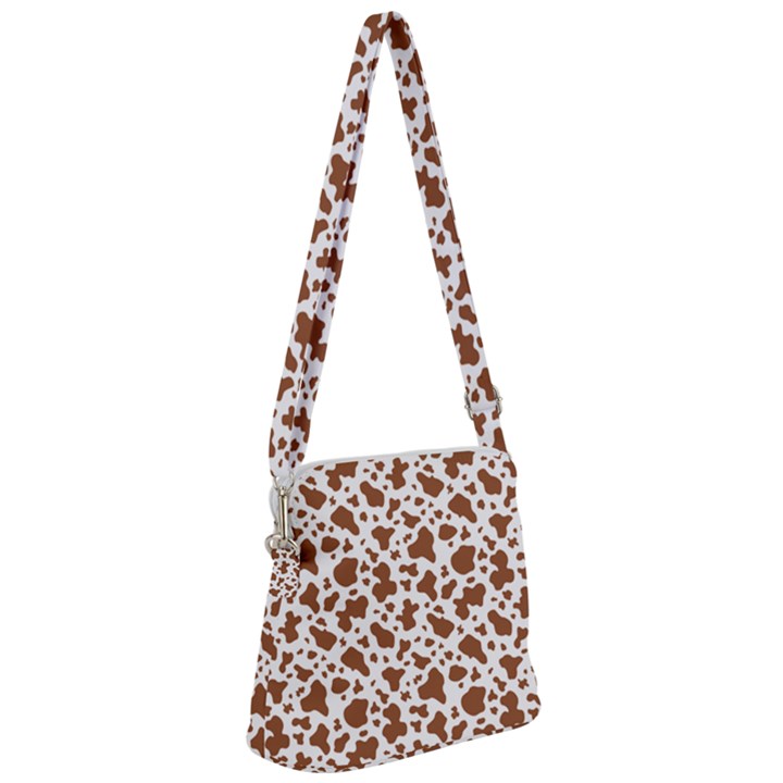 Animal Skin - Brown Cows Are Funny And Brown And White Zipper Messenger Bag