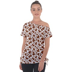 Animal Skin - Brown Cows Are Funny And Brown And White Tie-up Tee