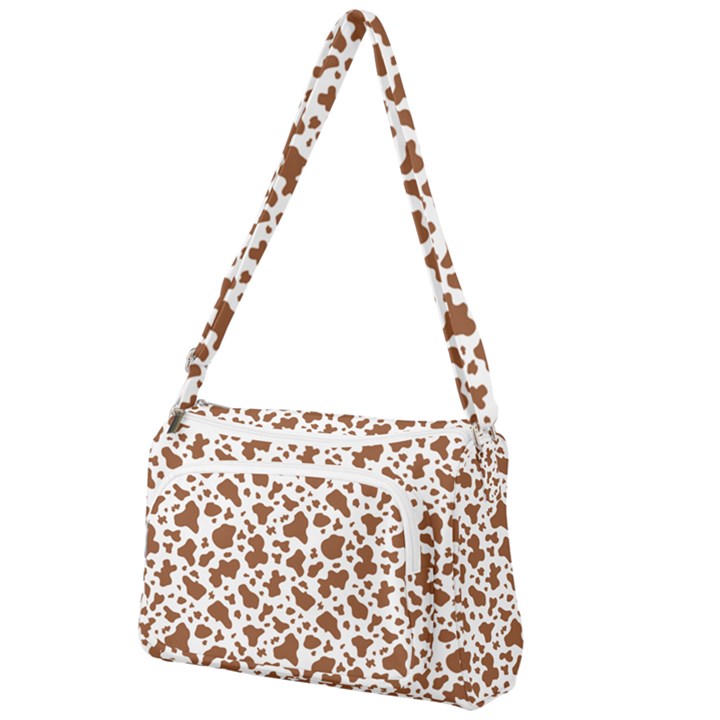 Animal Skin - Brown Cows Are Funny And Brown And White Front Pocket Crossbody Bag