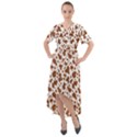 Animal Skin - Brown Cows Are Funny And Brown And White Front Wrap High Low Dress View1