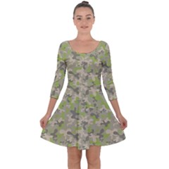 Camouflage Urban Style And Jungle Elite Fashion Quarter Sleeve Skater Dress by DinzDas