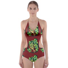 Monster Party - Hot Sexy Monster Demon With Ugly Little Monsters Cut-out One Piece Swimsuit