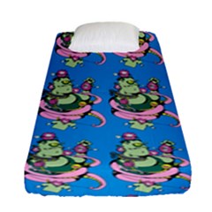 Monster And Cute Monsters Fight With Snake And Cyclops Fitted Sheet (single Size) by DinzDas