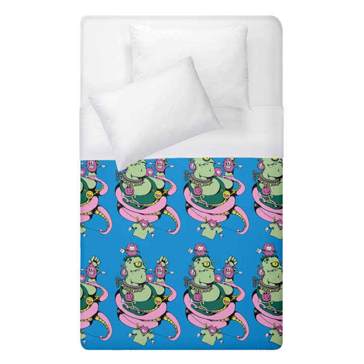 Monster And Cute Monsters Fight With Snake And Cyclops Duvet Cover (Single Size)