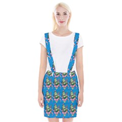 Monster And Cute Monsters Fight With Snake And Cyclops Braces Suspender Skirt by DinzDas