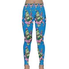 Monster And Cute Monsters Fight With Snake And Cyclops Lightweight Velour Classic Yoga Leggings by DinzDas