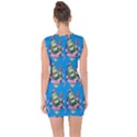 Monster And Cute Monsters Fight With Snake And Cyclops Lace Up Front Bodycon Dress View2