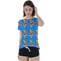 Monster And Cute Monsters Fight With Snake And Cyclops Short Sleeve Foldover Tee View1