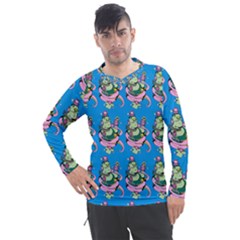 Monster And Cute Monsters Fight With Snake And Cyclops Men s Pique Long Sleeve Tee