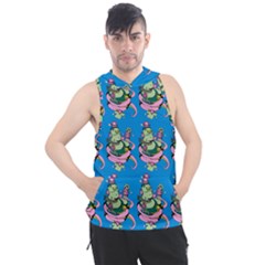 Monster And Cute Monsters Fight With Snake And Cyclops Men s Sleeveless Hoodie by DinzDas