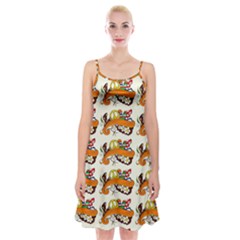 Love And Flowers And Peace Fo All Hippies Spaghetti Strap Velvet Dress by DinzDas