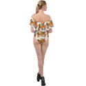 Love And Flowers And Peace Fo All Hippies Off Shoulder Velour Bodysuit  View2