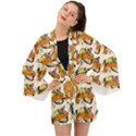 Love And Flowers And Peace Fo All Hippies Long Sleeve Kimono View1