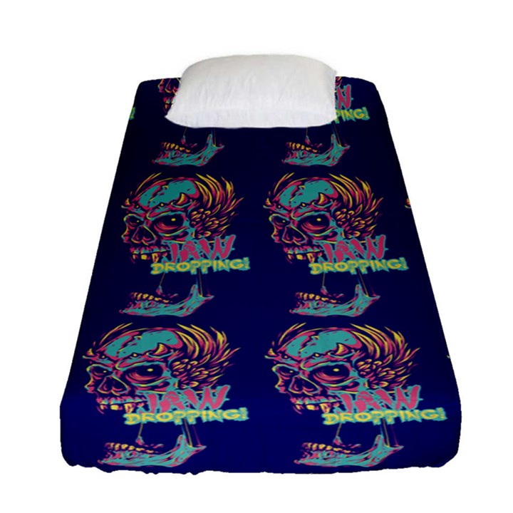 Jaw Dropping Horror Hippie Skull Fitted Sheet (Single Size)