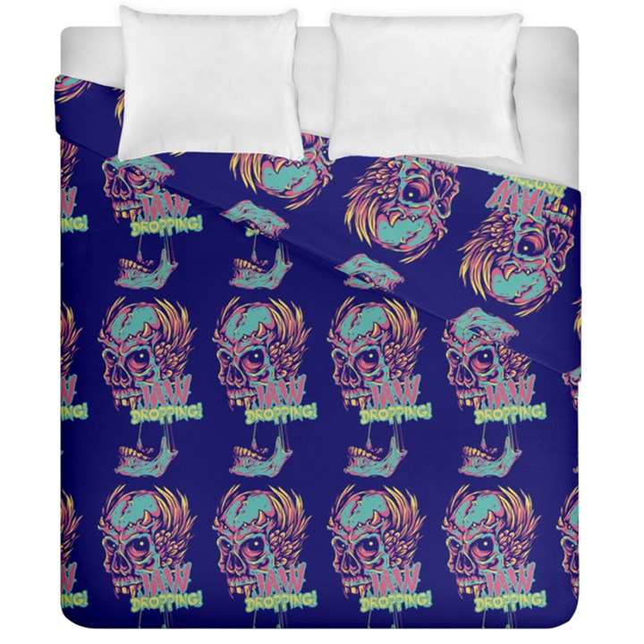 Jaw Dropping Horror Hippie Skull Duvet Cover Double Side (California King Size)