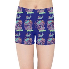 Jaw Dropping Horror Hippie Skull Kids  Sports Shorts by DinzDas