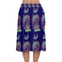 Jaw Dropping Horror Hippie Skull Velvet Flared Midi Skirt View2