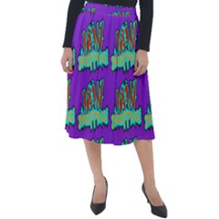 Jaw Dropping Comic Big Bang Poof Classic Velour Midi Skirt  by DinzDas