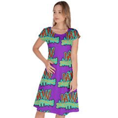 Jaw Dropping Comic Big Bang Poof Classic Short Sleeve Dress by DinzDas