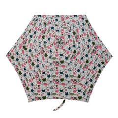 Adorable Seamless Cat Head Pattern01 Mini Folding Umbrellas by TastefulDesigns