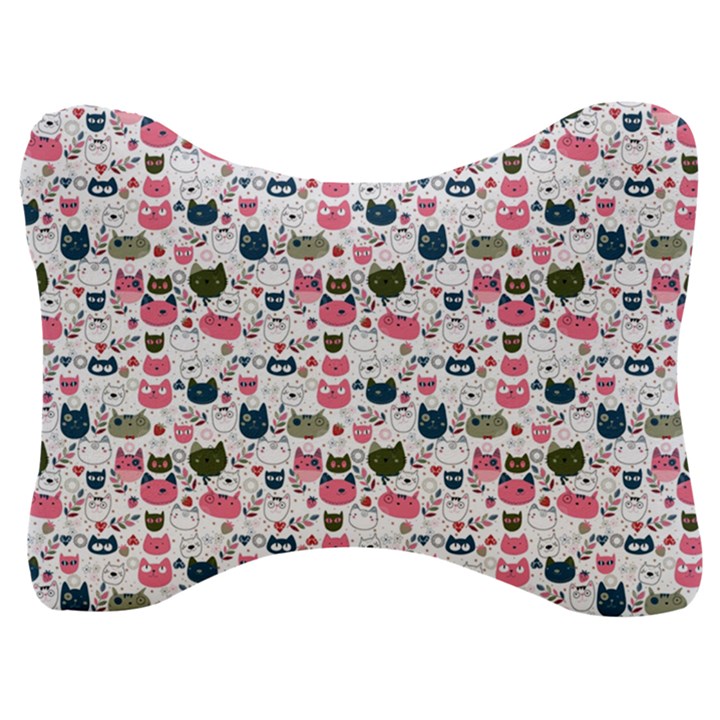 Adorable seamless cat head pattern01 Velour Seat Head Rest Cushion