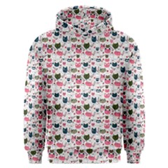 Adorable Seamless Cat Head Pattern01 Men s Overhead Hoodie