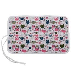 Adorable Seamless Cat Head Pattern01 Pen Storage Case (m) by TastefulDesigns