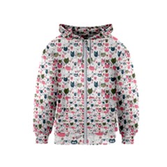 Adorable Seamless Cat Head Pattern01 Kids  Zipper Hoodie