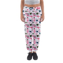 Adorable Seamless Cat Head Pattern01 Women s Jogger Sweatpants by TastefulDesigns