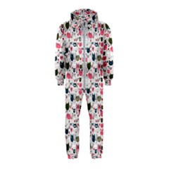 Adorable Seamless Cat Head Pattern01 Hooded Jumpsuit (kids) by TastefulDesigns