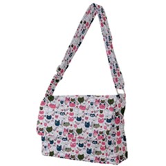 Adorable Seamless Cat Head Pattern01 Full Print Messenger Bag (s) by TastefulDesigns