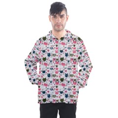 Adorable Seamless Cat Head Pattern01 Men s Half Zip Pullover