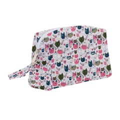 Adorable Seamless Cat Head Pattern01 Wristlet Pouch Bag (medium)