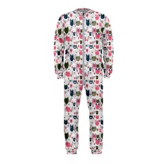 Adorable Seamless Cat Head Pattern01 Onepiece Jumpsuit (kids)