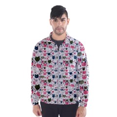 Adorable Seamless Cat Head Pattern01 Men s Windbreaker