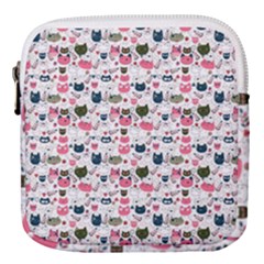 Adorable Seamless Cat Head Pattern01 Mini Square Pouch by TastefulDesigns