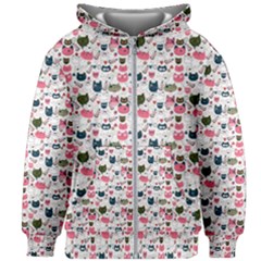 Adorable Seamless Cat Head Pattern01 Kids  Zipper Hoodie Without Drawstring