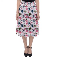 Adorable Seamless Cat Head Pattern01 Classic Midi Skirt by TastefulDesigns