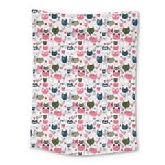 Adorable Seamless Cat Head Pattern01 Medium Tapestry