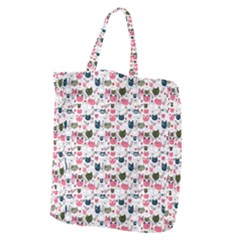 Adorable Seamless Cat Head Pattern01 Giant Grocery Tote by TastefulDesigns