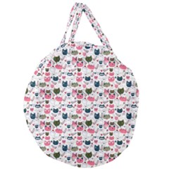 Adorable Seamless Cat Head Pattern01 Giant Round Zipper Tote by TastefulDesigns