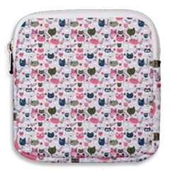 Adorable Seamless Cat Head Pattern01 Mini Square Pouch by TastefulDesigns